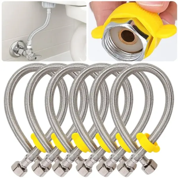 Stainless Steel Explosion-Proof Flexible Hose Braided High-Pressure Hose 50/80cm Faucet Water Pipe for Kitchen Bathroom Plumbing
