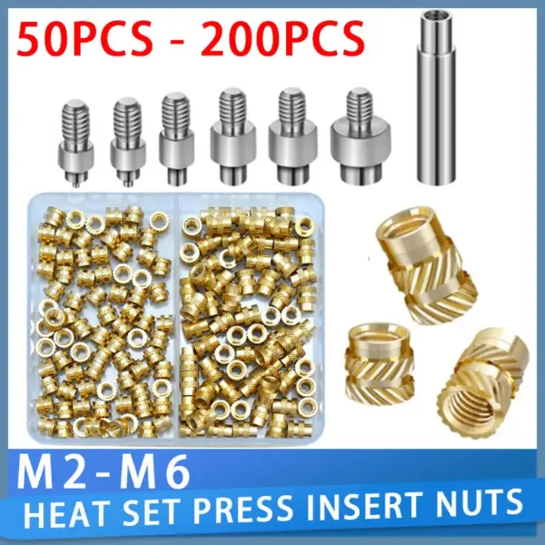 M2 M2.5 M3 M4 M5 Hot Melt Brass Insert Nut Heat Threaded Insert Nut Tool Soldering Iron Tip Set for Plastic 3D Printing Kit