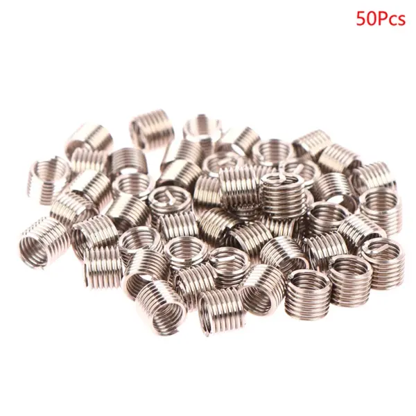 【AD】50pcs Stainless Steel Helicoil Wire Thread Insert M6 x 1.0 x 1.5D Insert Helicoil Wire Thread Repair Inserts Kit