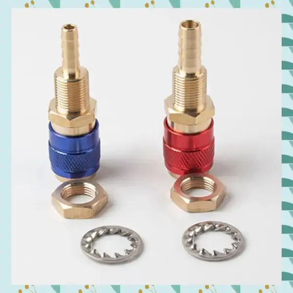 A71P 6Pcs 6Mm Water Cooled Air Cooled Gas Water Adapter Quick Connector Fitting For MIG TIG Welding Torch Plug, Blue+Red
