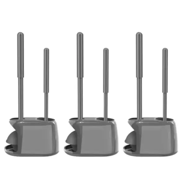 Toilet Brush and Plunger Set, 3 Pack Toilet Plungers for Bathroom with Holder Heavy Duty Toilet Bowl Brush and Holder Hidden fo