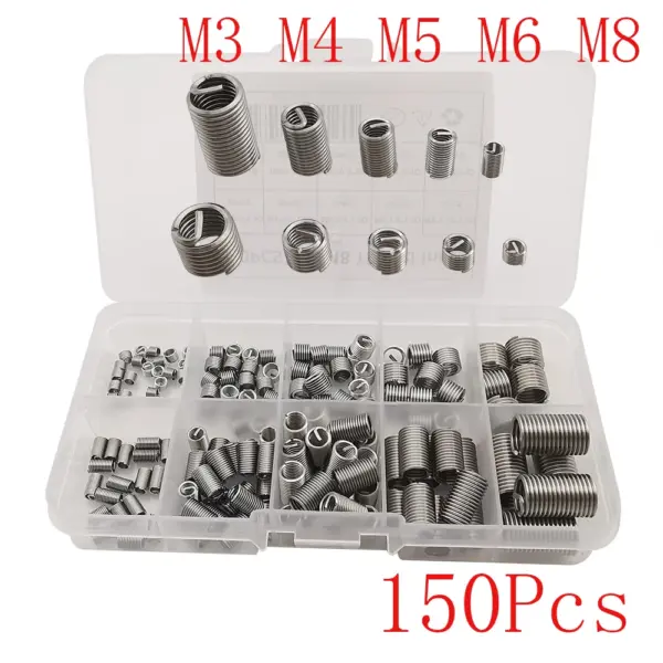 150Pcs/Box M3 M4 M5 M6 M8 Stainless Steel Rivet Nut Set Helicoil Thread Repair Insert Repair Sleeve Assortment Kit