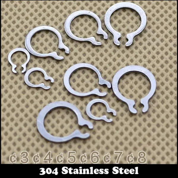 M7 304 Stainless Steel 304ss Spring Washer DIN471 C-Type Calabsah C Type Snap Retaining Ring For 7mm External Shaft Circlip