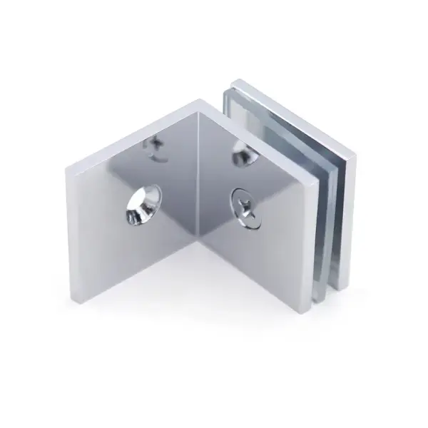 Glass Fixed Clip 90 Degree Angle Bathroom Glass Door Fixed Code Corner Partition Bathroom Clamp Holder Hardware Brass
