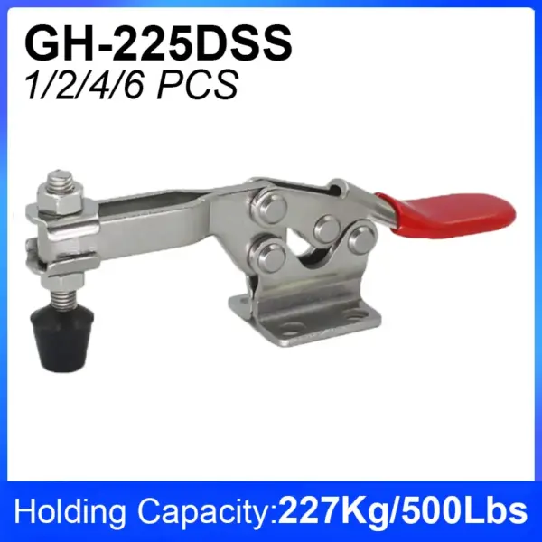 1/2/4/6pcs GH-225DSS Toggle Clamp 227kg Quick Release Horizontal Clamps Locking Lever Fastener Hand Tool Woodworking Clip