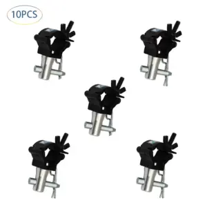 10 packs Aluminum Stage Light Hook Truss Clamps with Connector for F14 20mm Tube DJ Lighting Coupler Mounting Par Light Fixtures