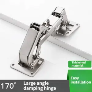 165-Degree Heavy-Duty Hinge - No Drill Cabinet Door Hinge for Large Angle Openings  Easy Install Heavy-Duty Concealed Hinge