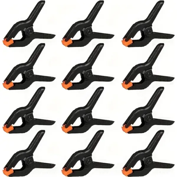 12pcs Heavy-Duty Plastic Spring Clips | 3-Inch Mini Background Clamps for Crafts, Woodworking & Photography Studio