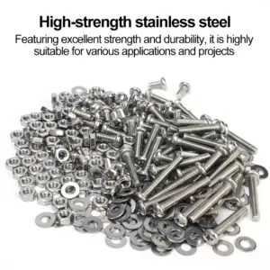 320pcs M3 Screw Stainless Steel Hexagon Hex Socket Screws Bolt Nuts Set Round Flat Cap Head Bolt Washer Assortment Kit