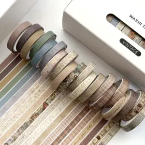 20 Rolls Vintage Journaling Washi Tape DIY Diary Decoration Color Masking Tape Handmade Scrapbooking Stationery Supplies