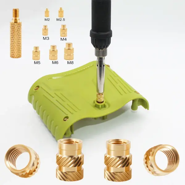 202Pcs M2 M3 M4 Heat-Set Threaded Inserts with Insert Tips for 3D Printing Plastic Soldering Iron Press Tool Brass Knurled Nuts