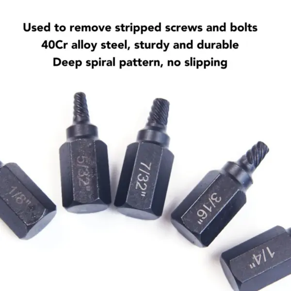 Hex Head Screw Extractor Set MultiSpline Design for Removing Broken Screws Bolts Studs and Threaded Components