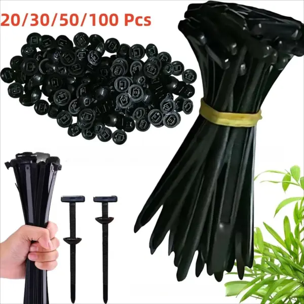 20/30/50pcs Nylon Universal Cable Tie Buckle Plastic Flanges Zipper Straps Heavy Duty Self-locking Bracket Clamping Bands Car