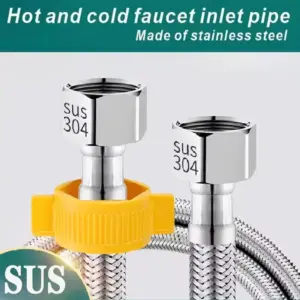G1/2 Inch 20-200cm Long Plumbing Explosion-Proof Flexible Stainless Steel Nylon Braided Hose Bathroom Tap Faucet Sink Pipe