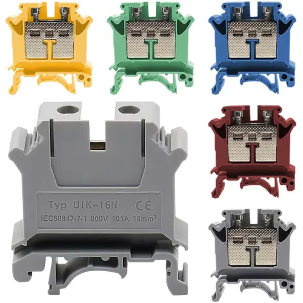 UK-2.5B DIN Rail Universal Brass Block Screw Clamp Wiring Voltage Terminal UK1.5N/3N/5N/6N/10N/16N/25N/35N/50N