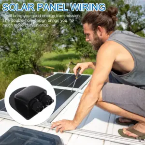 Double Entry Gland Box Waterproof Solar Cable Pass Through for Rv Solar Panel Connection No Drill Installation Uv Resistant ABS