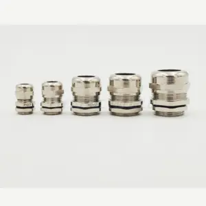 10pcs PG11 Metal Cable Gland M18 Waterproof Nickel Brass Metal Wire Connector Wire Glans for 5.0-11mm IP68 Metal Cable Connector