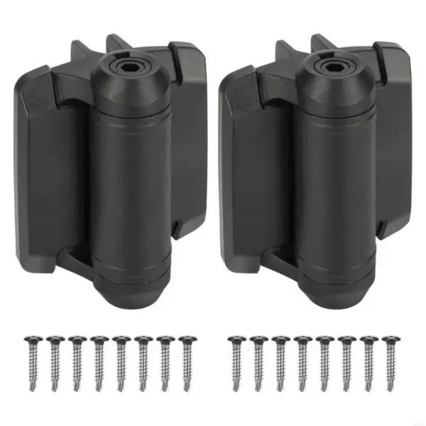 2Pcs Heavy Duty Gate Hinges With Safety Caps Adjustable Tension Narrow Spring Hinges Hardware Easy to Installation A0KF