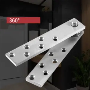 1Pcs 360°/90° Rotation 201/304 Stainless Steel Heavy Duty Pivot Hinge，Invisible Pivot Door Hardware for Secret Doors Bookshelf