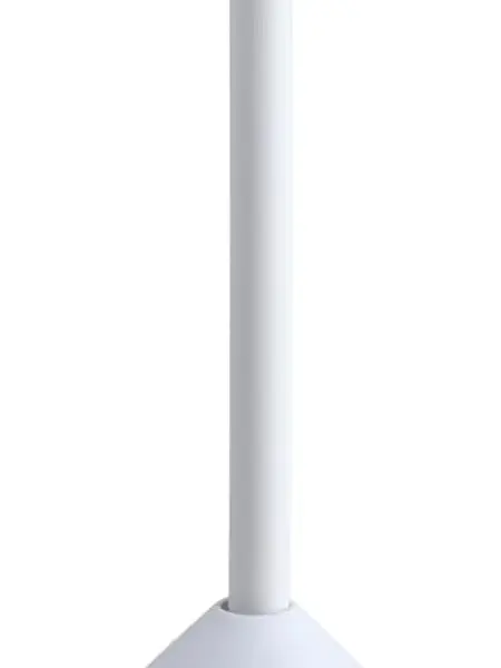 Toilet Plunger with Hideaway Caddy, Heavy-Duty Flange Cup, Non-Skid Base, Compact Design, White