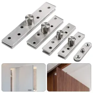 4PCS Stainless Steel 360° Rotating Hinges, Concealed Adjustable Pivot for Door Cabinet Wardrobe (Heavy Duty Rust-Proof)