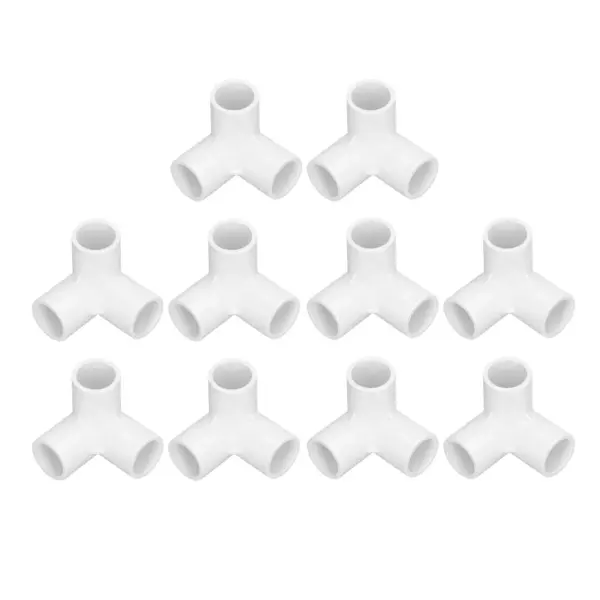 Universal 10PCS 3 Way Pipe Fittings PVC Plastic Right Angle Tee Corner Connector 20mm Inner Diameter Durable Plumbing Accessory