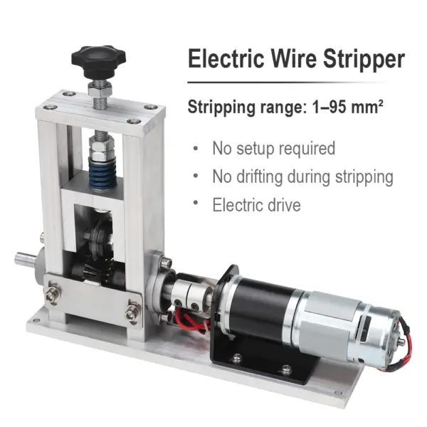 Automatic Electric Wire Stripper 1-95mm², 50W 24V Pure Copper Motor, No Hand Crank Cable Stripping Machine for Industrial Home
