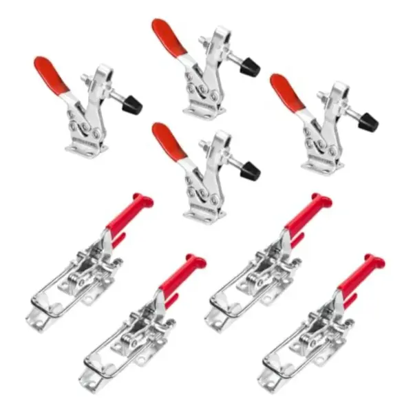 Toggle Clamp Set, 4PK 500 lbs and 4PK 2000 lbs Holding Capacity, 225D and 40341 Quick Release Horizontal Clamps and Self-Lock U
