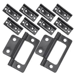 10pcs Black Hinges For Cabinet Door Hidden Self Closing Heavy Duty Thickened Flush Mount Furniture Window Gate Box