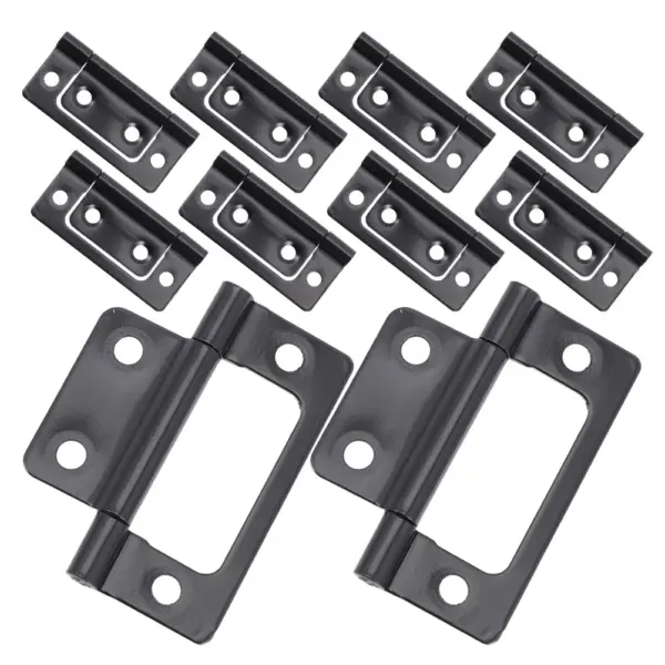 10pcs Black Hinges For Cabinet Door Hidden Self Closing Heavy Duty Thickened Flush Mount Furniture Window Gate Box
