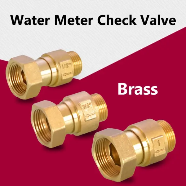 1/2" 3/4" 1 Inch Brass Check Valve Male To Female Thread One-Way Non-return Valves for Water Meter