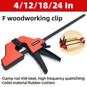 4/12/18/24Inch Quick Ratchet F Clamp Heavy Duty Wood Working Work Bar Clamp Clip Kit Woodworking Spreader Work Reverse Clamping