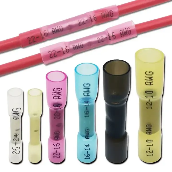 Heat Shrink Butt Wire Waterproof Insulated Automobile Wire Cable Crimp Terminal Kit Butt Splices Connector  AWG 24-10 0.3-6.0mm2