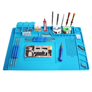 For BGA Soldering Station Silicone Repair Pad Magnetic Heat-Resistant Adsorption Soldering Mat Platform
