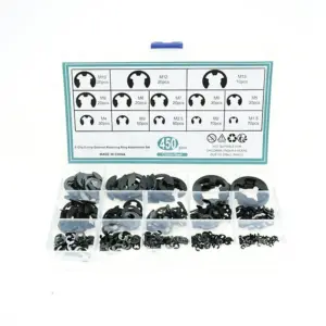 Bearing combination washer 450PCS split ring E-type card set 65 manganese black ￠ 1.5-￠ 15E type card set