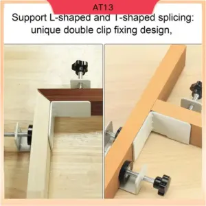 AT13 Right Angle Clamp 90 Degree 2 Pieces Corner Clamps T-Shaped Positioning Squares Clamping Tool With Adjustable Swing Jaw