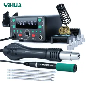 YIHUA 902D-IV Soldering Station 775W 2 in 1 Hot Air Soldering Iron Rework Station With T12 Iron Tip Display Welding Repair Tools