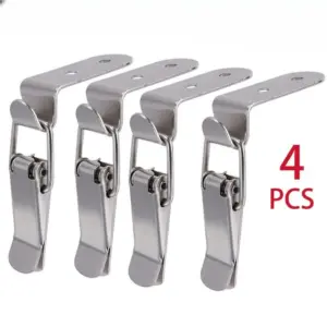 4pcs Mini Toggle Latches 90° Stainless Steel Spring Loaded Box Draw Toggle Latch Catch Clamp Clip Clasp Closures Crate Snap Lock