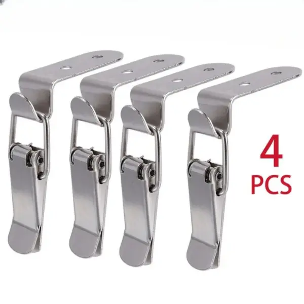 4pcs Mini Toggle Latches 90° Stainless Steel Spring Loaded Box Draw Toggle Latch Catch Clamp Clip Clasp Closures Crate Snap Lock