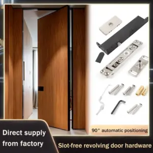 Heavy Duty Wood Door Invisible Floor Spring Pivot Hinge Set Without Groove 90 360 Degree Offset Rotation For Aluminum Frame Door