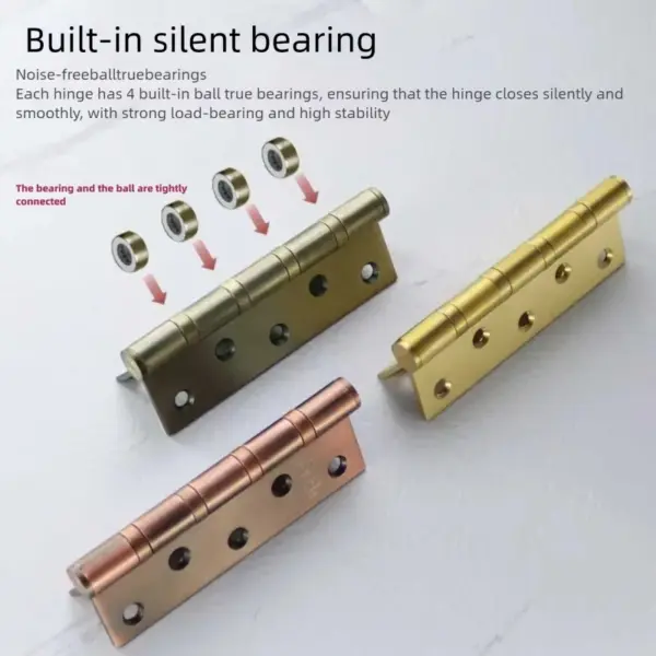Stainless Steel Mute Door Hinge with 4 Inch Bearings 3mm Thick Heavy Duty Load Bearing for Room Doors Gemel Furniture Hardware