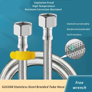 New 20-200CM Stainless Steel Braided Flexible Hose Household Water Heater Toilet Faucet Hot and Cold Water Inlet Pipe