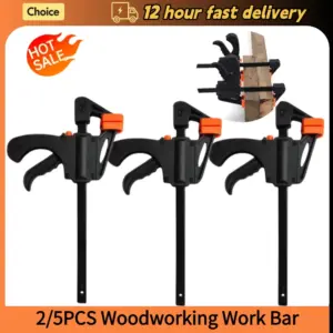 2/5PCS Woodworking Work Bar 4 Inch Clamp Clip Set Hard Quick Ratchet Release Clip DIY Carpentry Hand Tool Woodworking Clamp