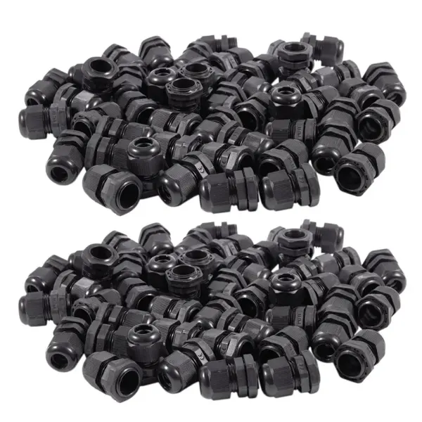 100 X Black Plastic Waterproof Connector PG11 5-10Mm Diameter Cable Gland Retail