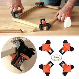 2-12pcs 90 Degree Corner Clamps For Woodworking, Fast Adjustable Quick Spring Loaded Woodworking Clamps,Cabinets,Photo Framing