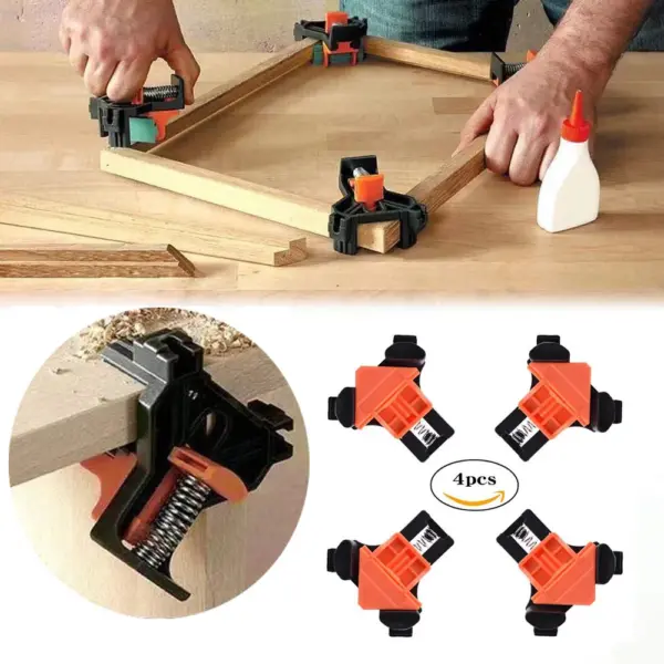 2-12pcs 90 Degree Corner Clamps For Woodworking, Fast Adjustable Quick Spring Loaded Woodworking Clamps,Cabinets,Photo Framing