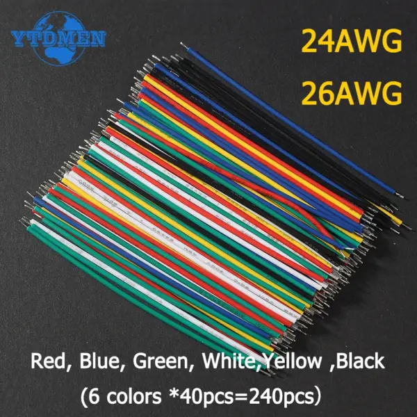 240PCS 6 Color Tin-Plated Breadboard PCB Solder Cable 24AWG 26AWG Jumper Wire DIY Kit High-Quality Electronic Wires