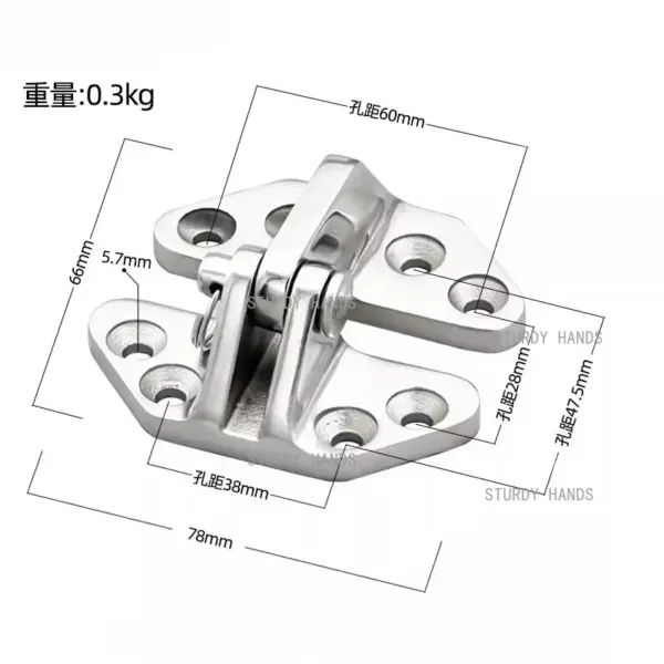 Stainless steel heavy-duty hinge butterfly flip hinge ship yacht RV hardware accessories 1pc