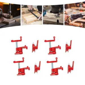 4PCS Wood Gluing Pipe Clamp Set, 3/4 Inch Heavy Duty Cast Iron Pipe Clamps for Woodworking, Pipe Clamp Fixtures for Furniture