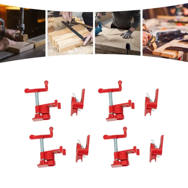 4PCS Wood Gluing Pipe Clamp Set, 3/4 Inch Heavy Duty Cast Iron Pipe Clamps for Woodworking, Pipe Clamp Fixtures for Furniture